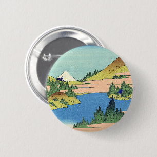 Badge Rond 5 Cm Lac Hokusai Hakone dans la province de Sagami