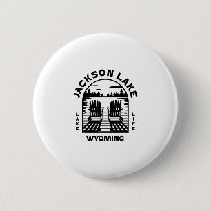 Badge Rond 5 Cm Lac Jackson Wyoming Plein air Vintage 2