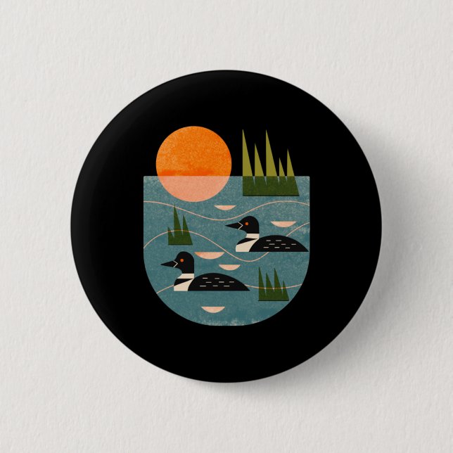 Badge Rond 5 Cm Lac Loon (Devant)