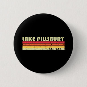 Badge Rond 5 Cm Lac pillsbury californie pêche drôle camping
