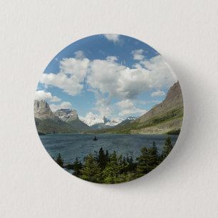 Badge Rond 5 Cm Lac Saint Mary II au parc national de Glacier