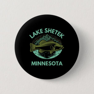 Badge Rond 5 Cm Lac Shetek Voyage Minnesota Famille Amour Pêche La