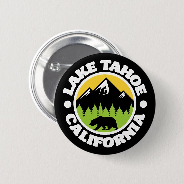 Badge Rond 5 Cm Lac Tahoe, Californie (Devant & derrière)
