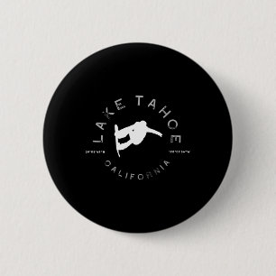 Badge Rond 5 Cm Lac Tahoe Californie Vintage Graphisme Snowboard T