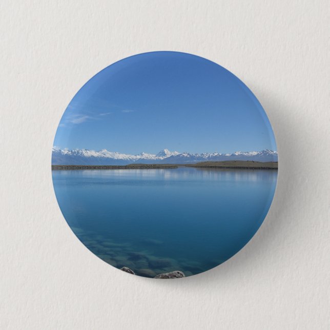 Badge Rond 5 Cm Lac Tekapo, Nouvelle-Zélande (Devant)