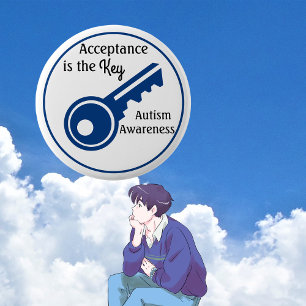 Badge Rond 5 Cm L'acceptation est le bouton Sensibilisation sur l'