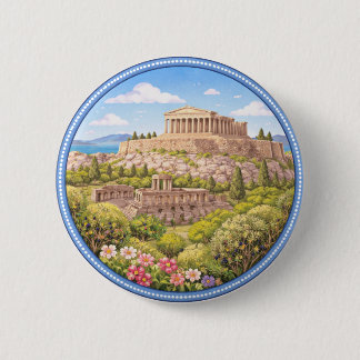 Badge Rond 5 Cm L'Acropole de Grèce