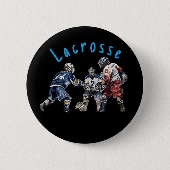 Badge Rond 5 Cm Lacrosse (Devant)