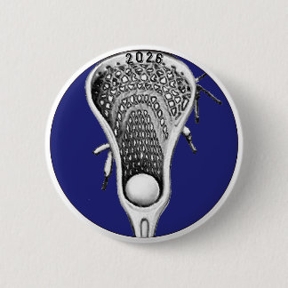 Badge Rond 5 Cm Lacrosse Blue Team Gifts