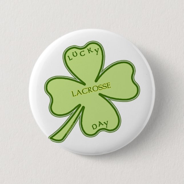 Badge Rond 5 Cm Lacrosse chanceuse de jour (Devant)