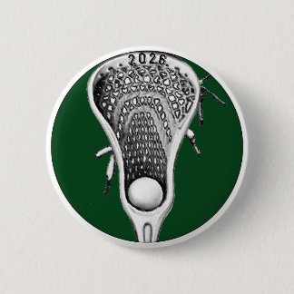 Badge Rond 5 Cm Lacrosse Green Team Gifts