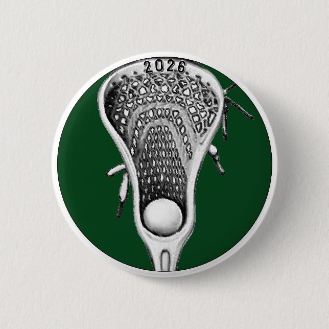 Badge Rond 5 Cm Lacrosse Green Team Gifts (Devant)