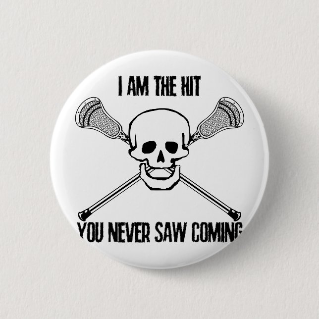 Badge Rond 5 Cm Lacrosse je suis le coup (Devant)