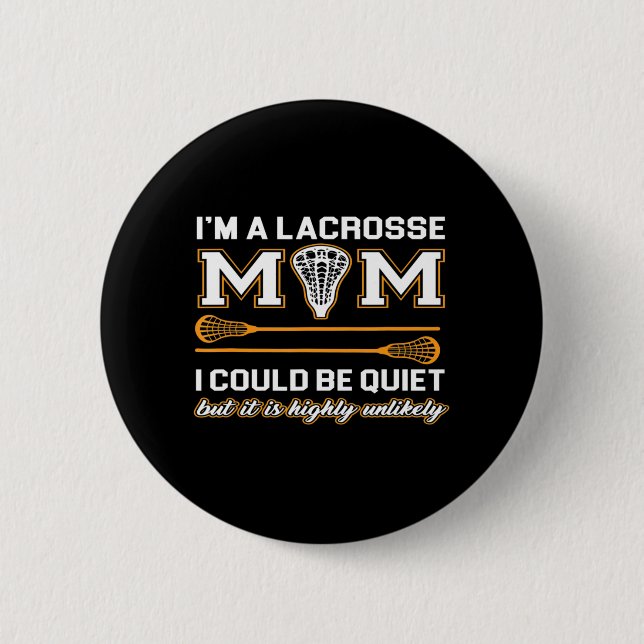 Badge Rond 5 Cm Lacrosse Maman Lacrosse Cadeaux (Devant)