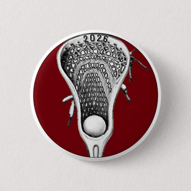 Badge Rond 5 Cm Lacrosse Maroon Team Gifts (Devant)