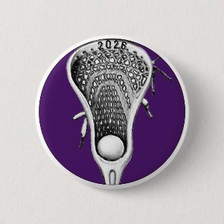 Badge Rond 5 Cm Lacrosse Purple Team Gifts