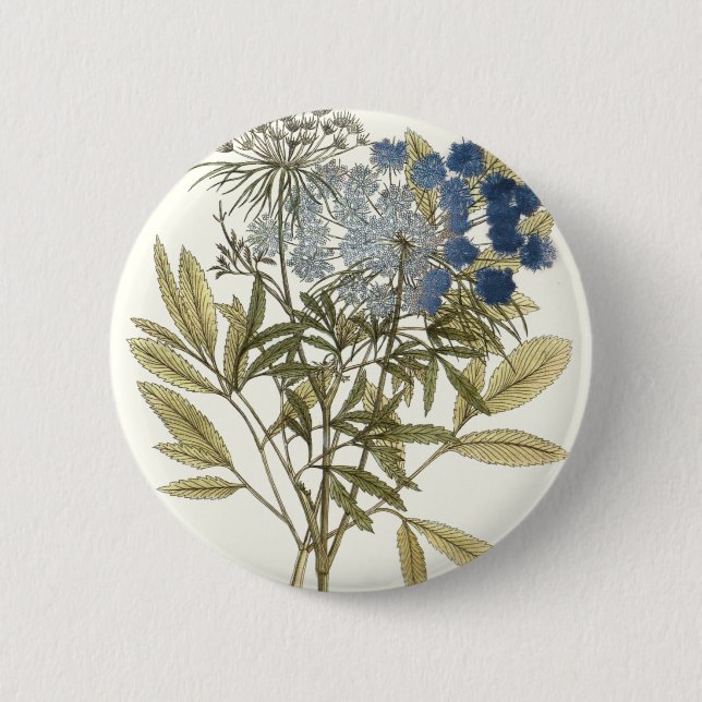 Badge Rond 5 Cm Lacy Feuilles - Fleurs et verdure (Devant)
