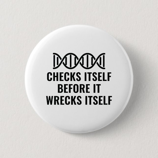 Badge Rond 5 Cm L'ADN se vérifie (Devant)