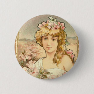 Badge Rond 5 Cm Lady Art Deco