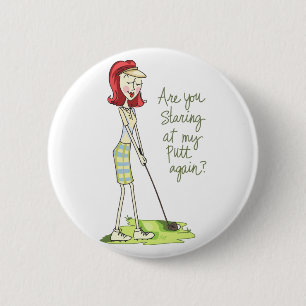 Badge Rond 5 Cm Lady Golfer