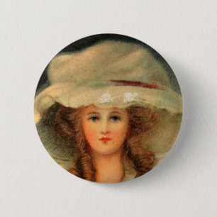 Badge Rond 5 Cm Lady Hat