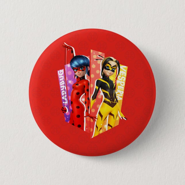 Badge Rond 5 Cm Ladybug et Vesperia Graphic (Devant)