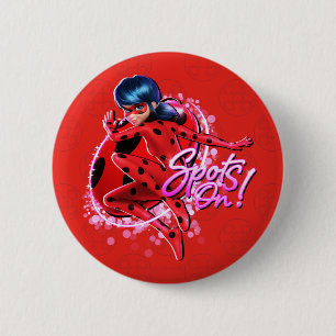 Badge Rond 5 Cm Ladybug miraculeux   Spots Sur Graphic