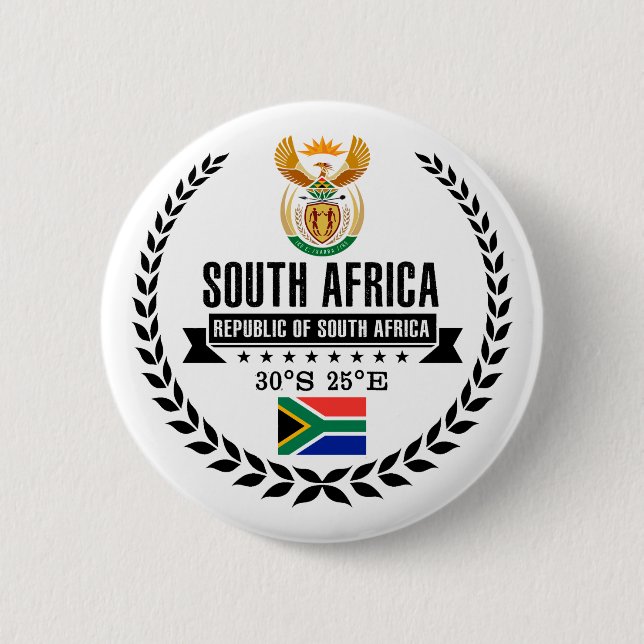 Badge Rond 5 Cm L'Afrique du Sud (Devant)