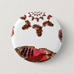 Badge Rond 5 Cm L'Afrique en mouvement : Carte Kaleidoscope