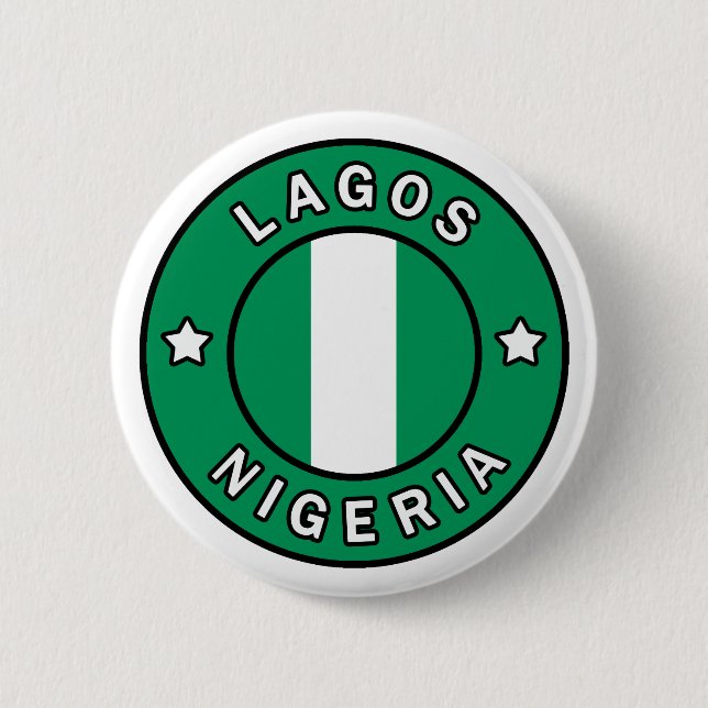 Badge Rond 5 Cm Lagos Nigeria (Devant)