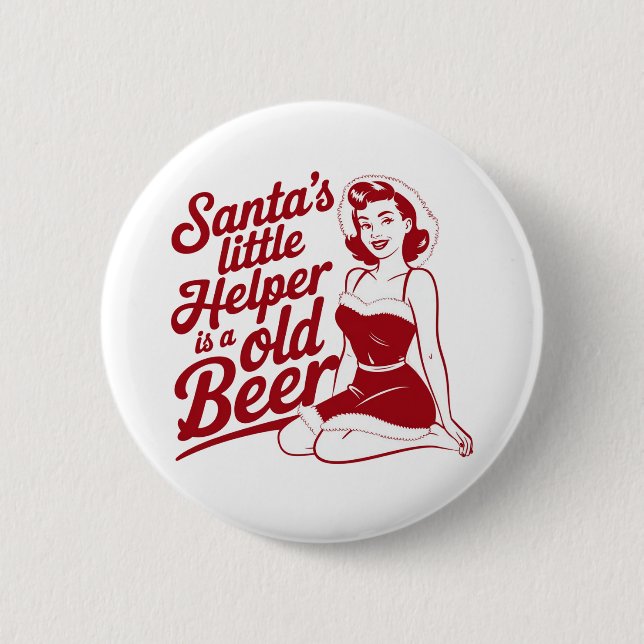 Badge Rond 5 Cm L'aide de Santa Snarky Noël Sarcasme  (Devant)