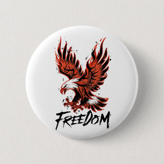 Badge Rond 5 Cm L'aigle étend ses ailes à la liberté d'express