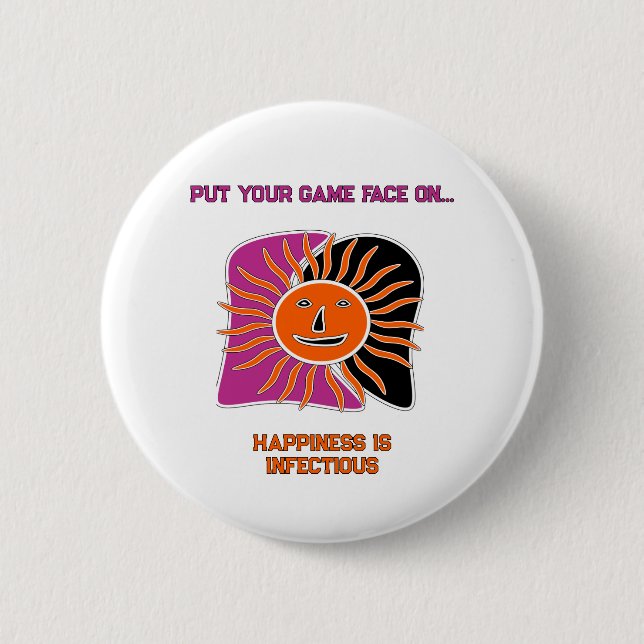 Badge Rond 5 Cm L'aimant du soleil souriant (Devant)
