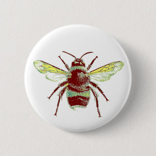 Badge Rond 5 Cm Laissé le Pin d'abeille