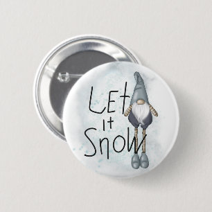 Badge Rond 5 Cm Laisser la neige glacée hiver