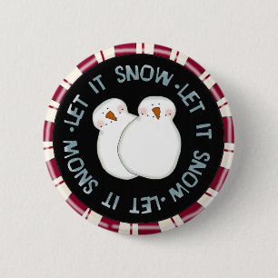 Badge Rond 5 Cm Laisser la neige Tshirts et cadeaux de vacances