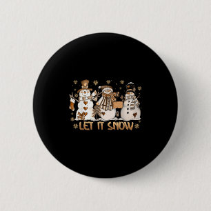 Badge Rond 5 Cm Laisser neiger Snowflake Noël Snowman Noël Noël No