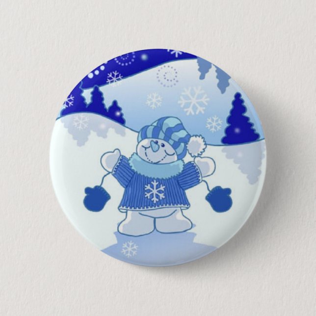 BADGE ROND 5 CM LAISSEZ LUI NEIGER NOËL (Devant)