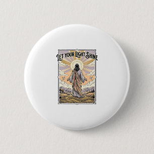 Badge Rond 5 Cm Laissez Votre Lumière Briller Foi Vintage