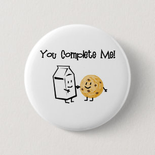 Badge Rond 5 Cm Lait et biscuits
