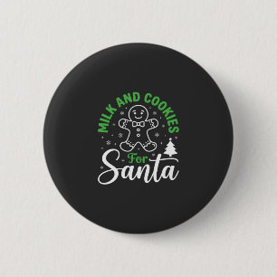 Badge Rond 5 Cm Lait et biscuits de Noël pour le Père Noël