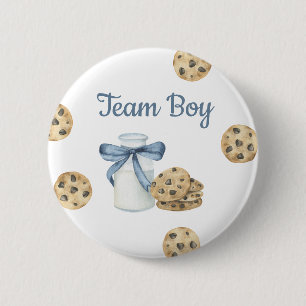 Badge Rond 5 Cm Lait et cookies Révélation de genre - Team Boy