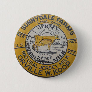 Badge Rond 5 Cm Laiterie de Lima Sunnydale de l'Ohio à lait de
