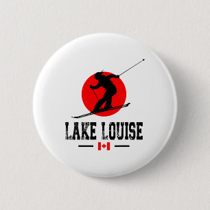 Badge Rond 5 Cm Lake Louise Canada Station de ski Montagnes Rocheu