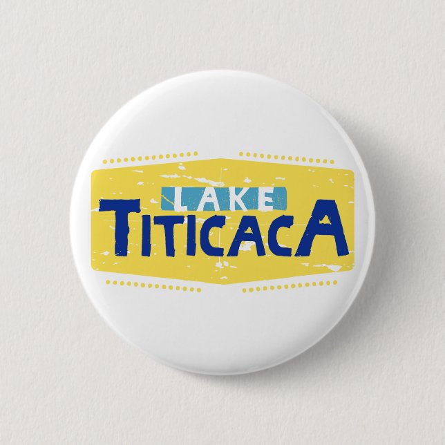 Badge Rond 5 Cm Lake Titicaca. (Devant)