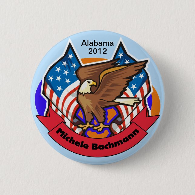 Badge Rond 5 Cm L'Alabama 2012 pour Michele Bachmann (Devant)