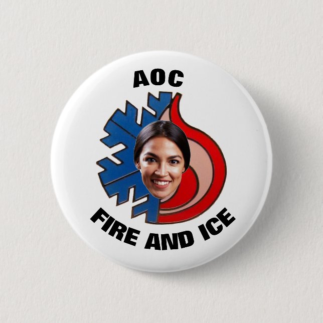 Badge Rond 5 Cm L'Alexandrie Ocasio-Cortez (Devant)