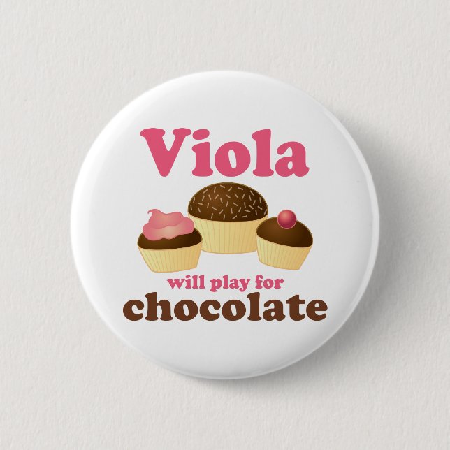 Badge Rond 5 Cm L'alto mignon jouera pour le chocolat (Devant)