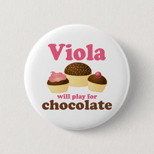 Badge Rond 5 Cm L'alto mignon jouera pour le chocolat