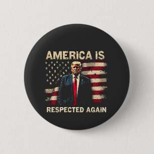 Badge Rond 5 Cm L'Amérique est de nouveau respectée Trump USA 4 ju